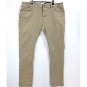 Scott James Slim Fit Pants Men 38x32 Stretch Khaki Tan Modern Preppy Workwear